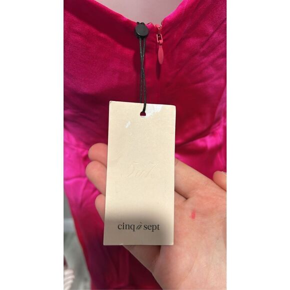Cinq a Sept Kalena Pink Silk Midi Dress Size 6 - Picture 10 of 12